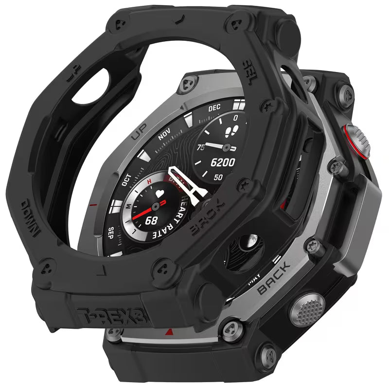 Watch Protective Case for BT FORCE T4 PRO Semi-Enclosed Hollow Shell Armor, black